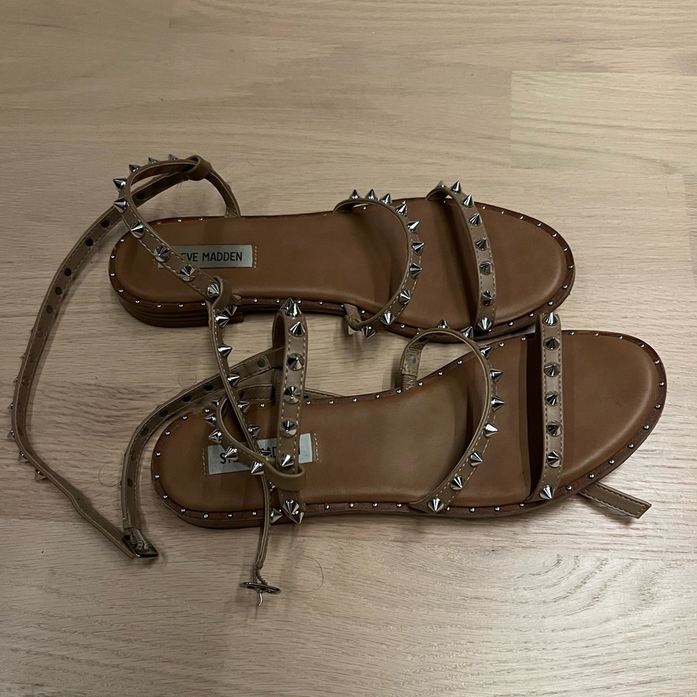 Steve Madden Transport tan leather wrap sandals